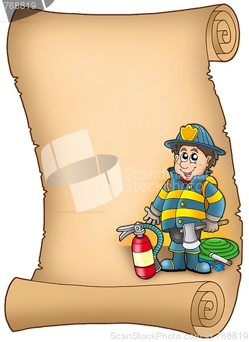 Image of Parchment with fireman