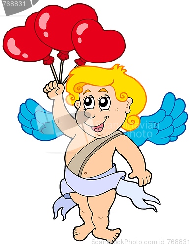 Image of Cupid with balloons