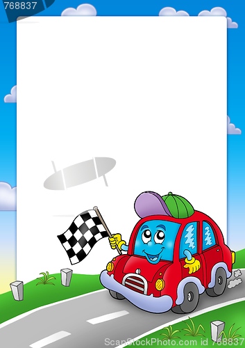 Image of Frame with car race starter