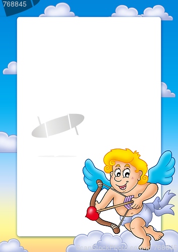 Image of Valentine frame with happy Cupid 2