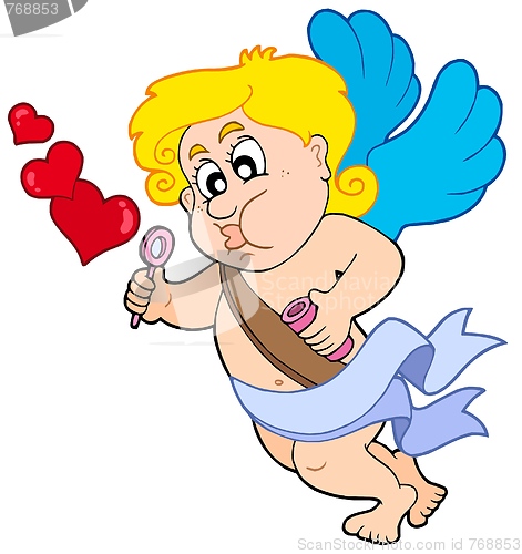 Image of Cupid with bubble maker
