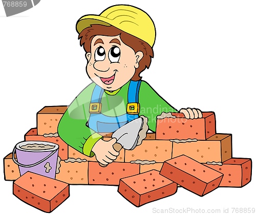 Image of Happy bricklayer
