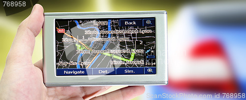 Image of Gps in a man hand.