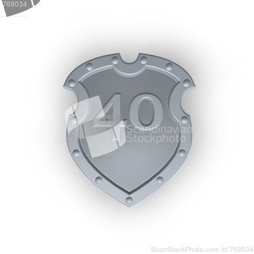 Image of number forty on metal shield