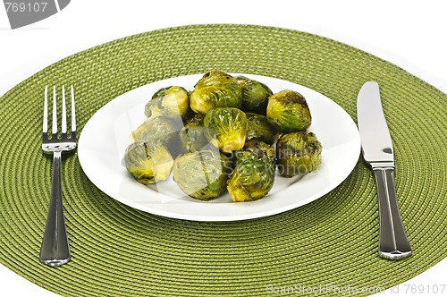 Image of Plate of brussels sprouts