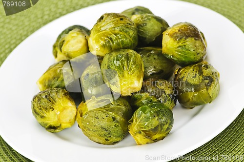 Image of Plate of brussels sprouts