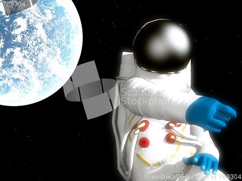 Image of Spaceman With Alien Planet