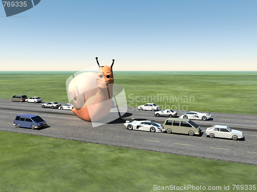 Image of Monster Snail On The Road