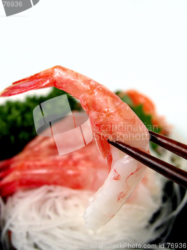 Image of Shrimp in chopsticks