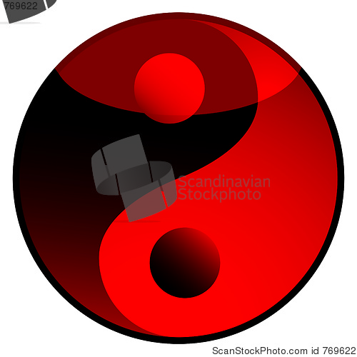 Image of ying yang shadow red