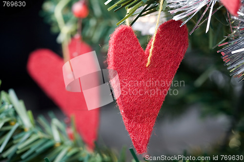 Image of Heart shape Christmas decorations