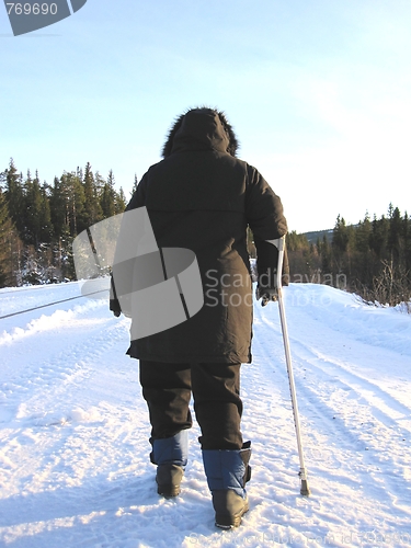 Image of Overweight disabled woman