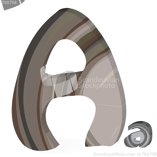 Image of 3D wooden letter A
