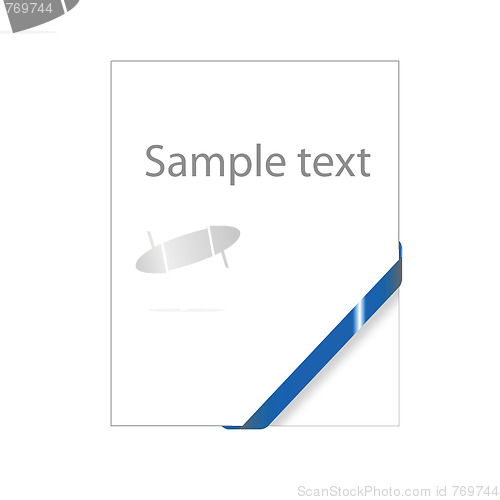 Image of Blue empty corner ribbon, ready for your text( sale, new, mail, 