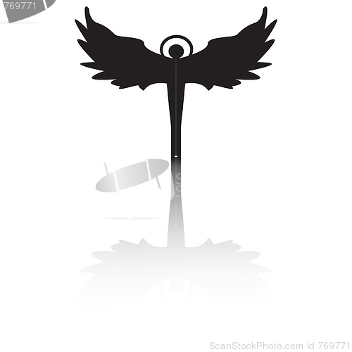 Image of Angel silhouette with shadow