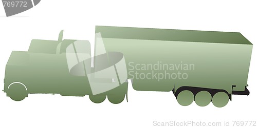 Image of 3D truck, toy silhouettes