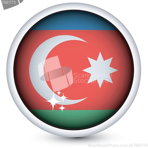 Image of Azerbaijan flag button