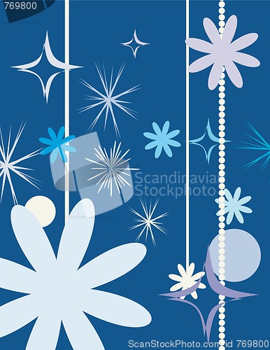 Image of Background with stars and flowers 