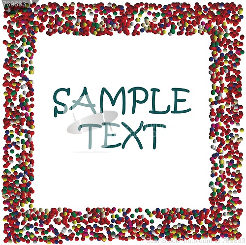 Image of Colored dots frame with space for sample text