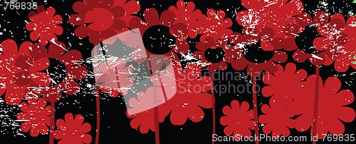 Image of Floral banner in retro style