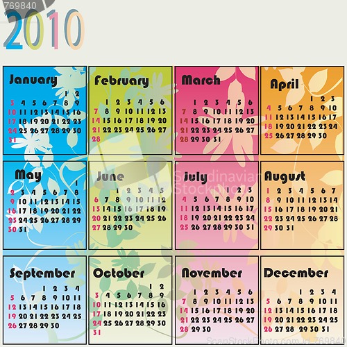 Image of Beautiful calendar for 2010