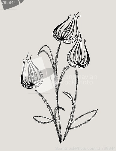 Image of abstract tulip design vector 