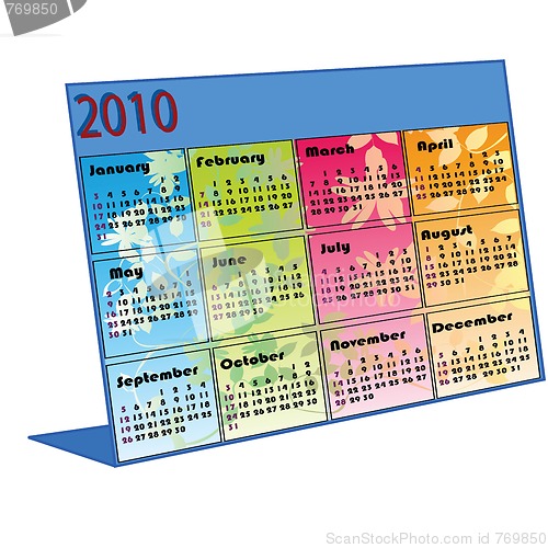 Image of Desktop calendar for 2010