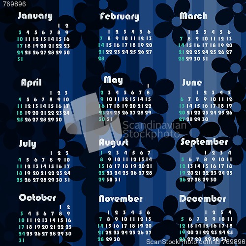 Image of dark floral background calendar