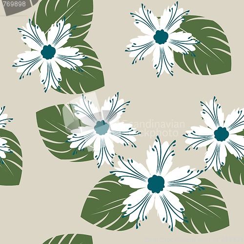Image of Apple tree flowers pattern illustration