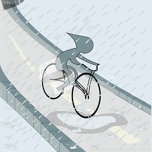 Image of Biker in the rain