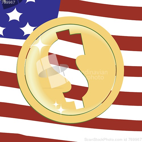 Image of Dollar golden emblem