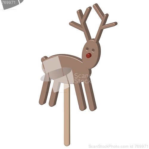 Image of Christmas raindeer chocolate on a stick