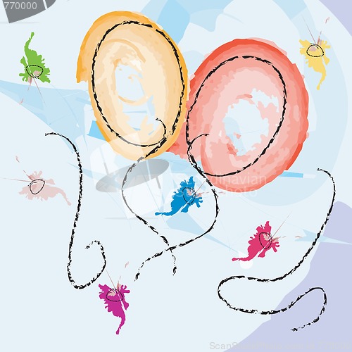Image of Celebration card with balloons