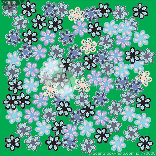 Image of flowers on green