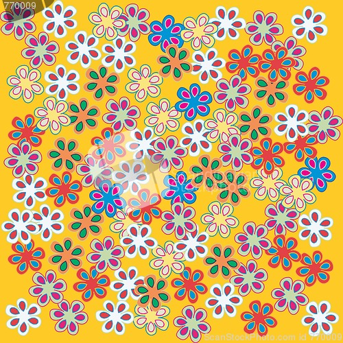Image of flowers on yellow