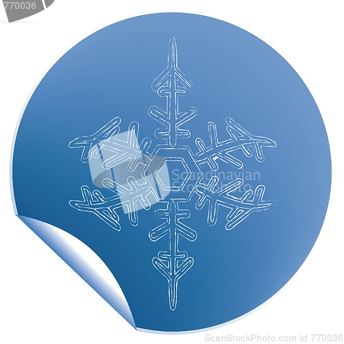 Image of blue snowflake label