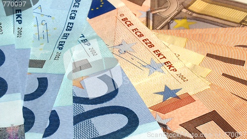 Image of Euro bankonotes background