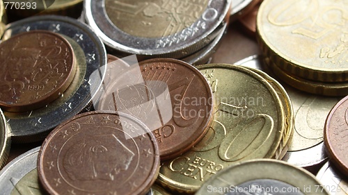 Image of Euro coins background