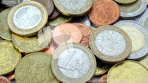 Image of Euro coins background