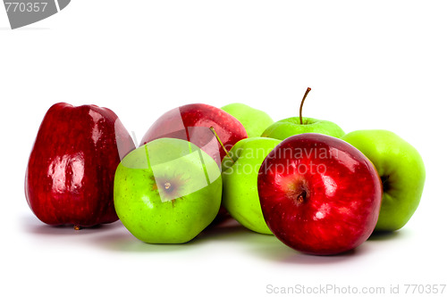 Image of heap of green and red apples