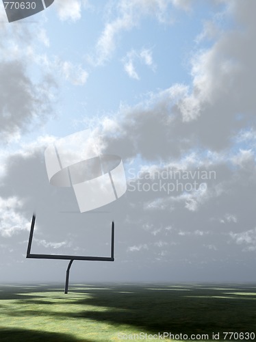 Image of Cloudy American Football Field