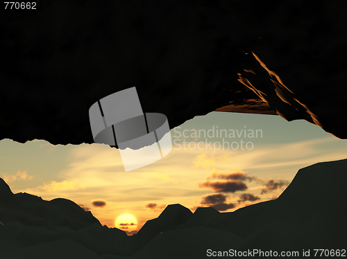 Image of Underground Cave With Sky
