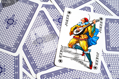 Image of Playing cards with a joker