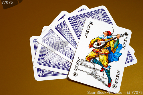 Image of Playing cards with a joker