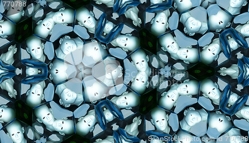 Image of Seamless Pattern Of Heads In Cells