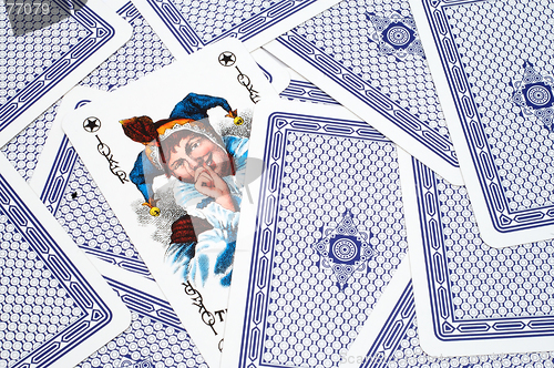 Image of Playing cards with a joker