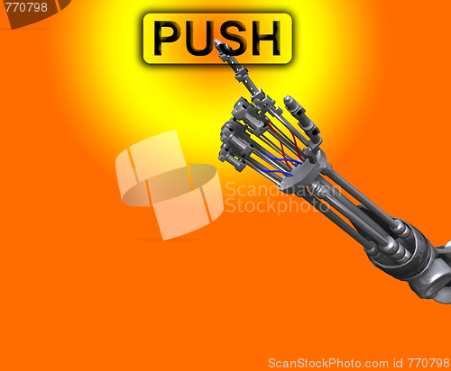 Image of Robot Hand Pushing Button