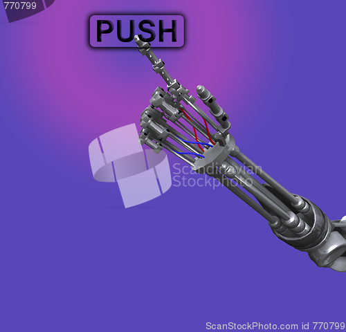 Image of Robot Hand Pushing Button