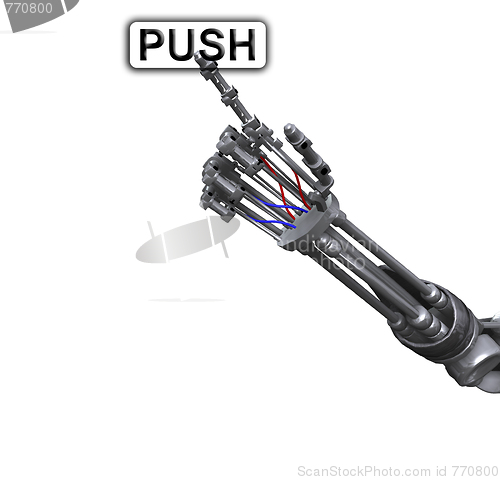 Image of Robot Hand Pushing Button
