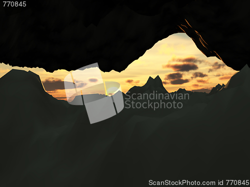 Image of Underground Cave With Sky